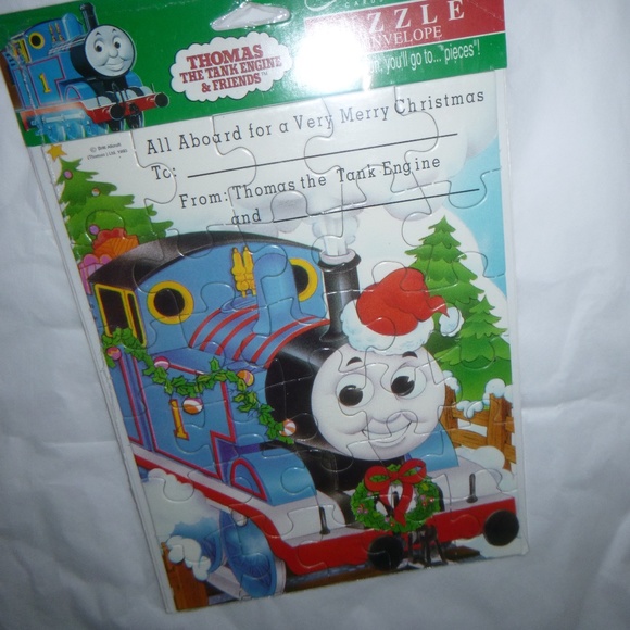 RARE! CARLTON PUZZLE CARDS w/ENVELOPE THOMAS THE TANK ENGINE CHRISTMAS NEW - Picture 6 of 6